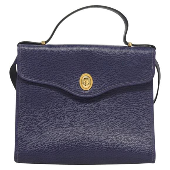 DIOR Hand Bag Leather Gold Purple Gray - Picture 2 of 13